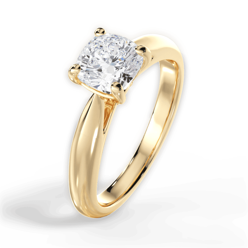 14kt Yellow Gold/18kt Yellow Gold/cushion/side