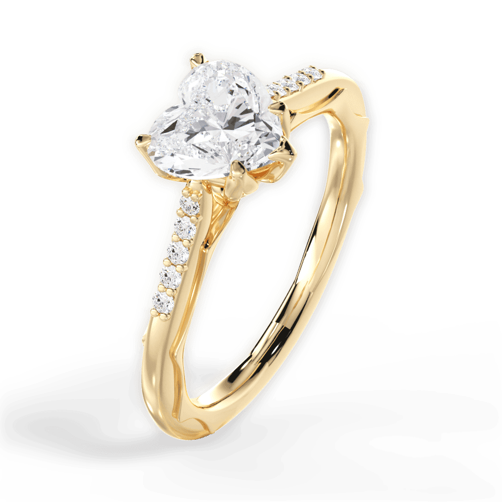 14kt Yellow Gold/18kt Yellow Gold/heart/side