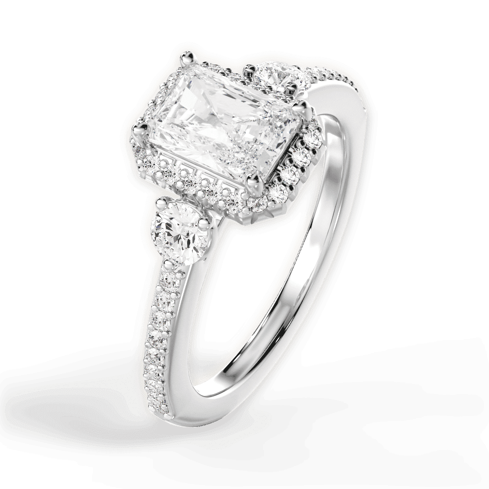 14kt White Gold/18kt White Gold/Platinum/radiant/side