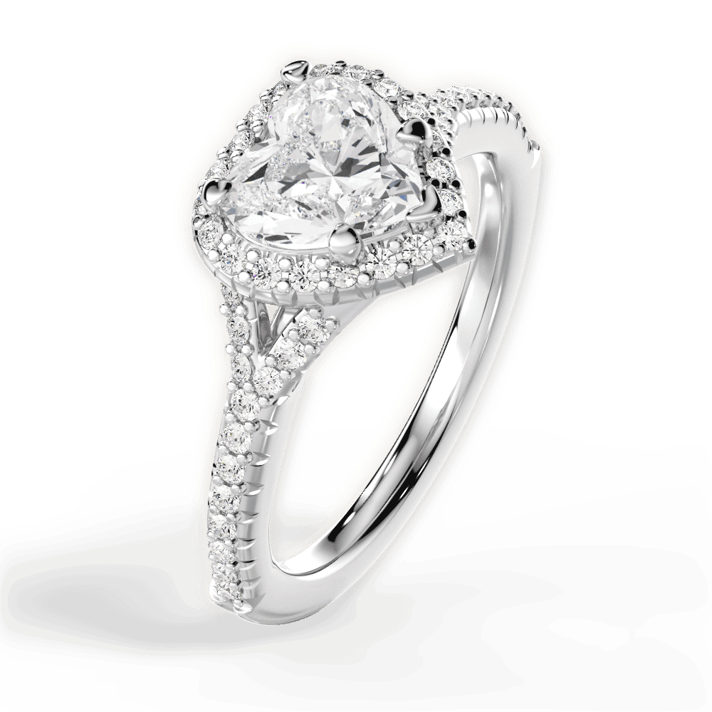 14kt White Gold/18kt White Gold/Platinum/heart/side