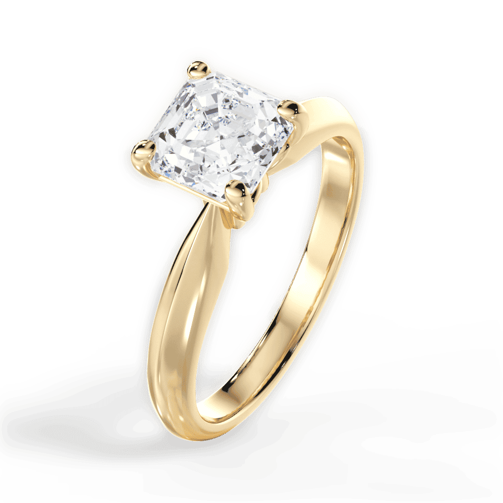 14kt Yellow Gold/18kt Yellow Gold/asscher/side