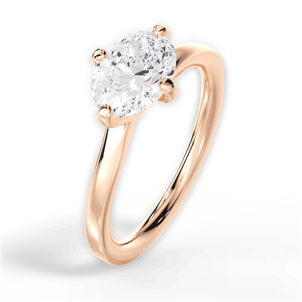 14kt Rose Gold/18kt Rose Gold/oval/side