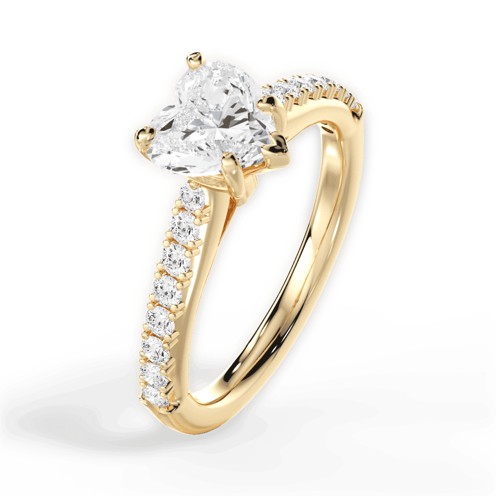 14kt Yellow Gold/18kt Yellow Gold/heart/side