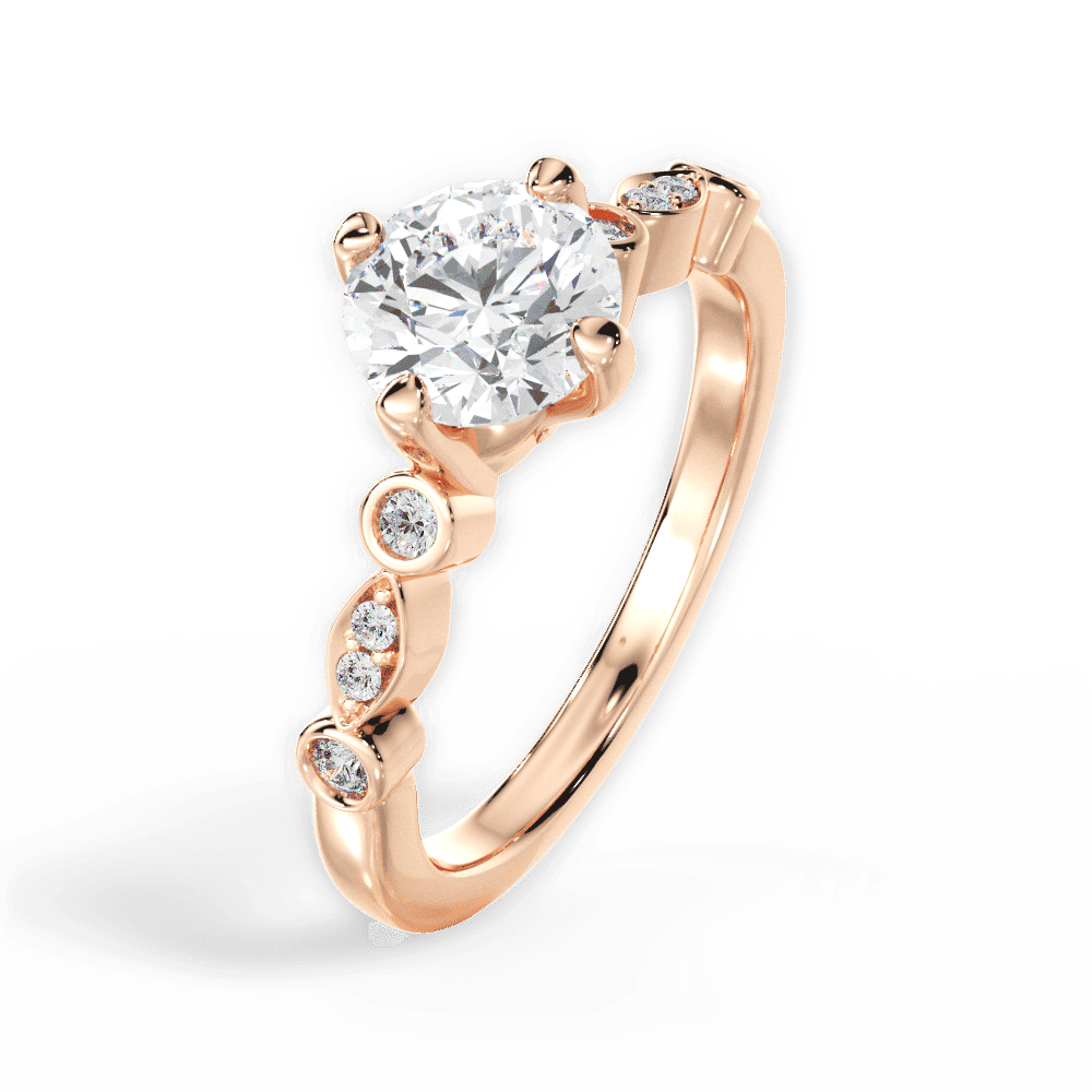 14kt Rose Gold/18kt Rose Gold/round/side