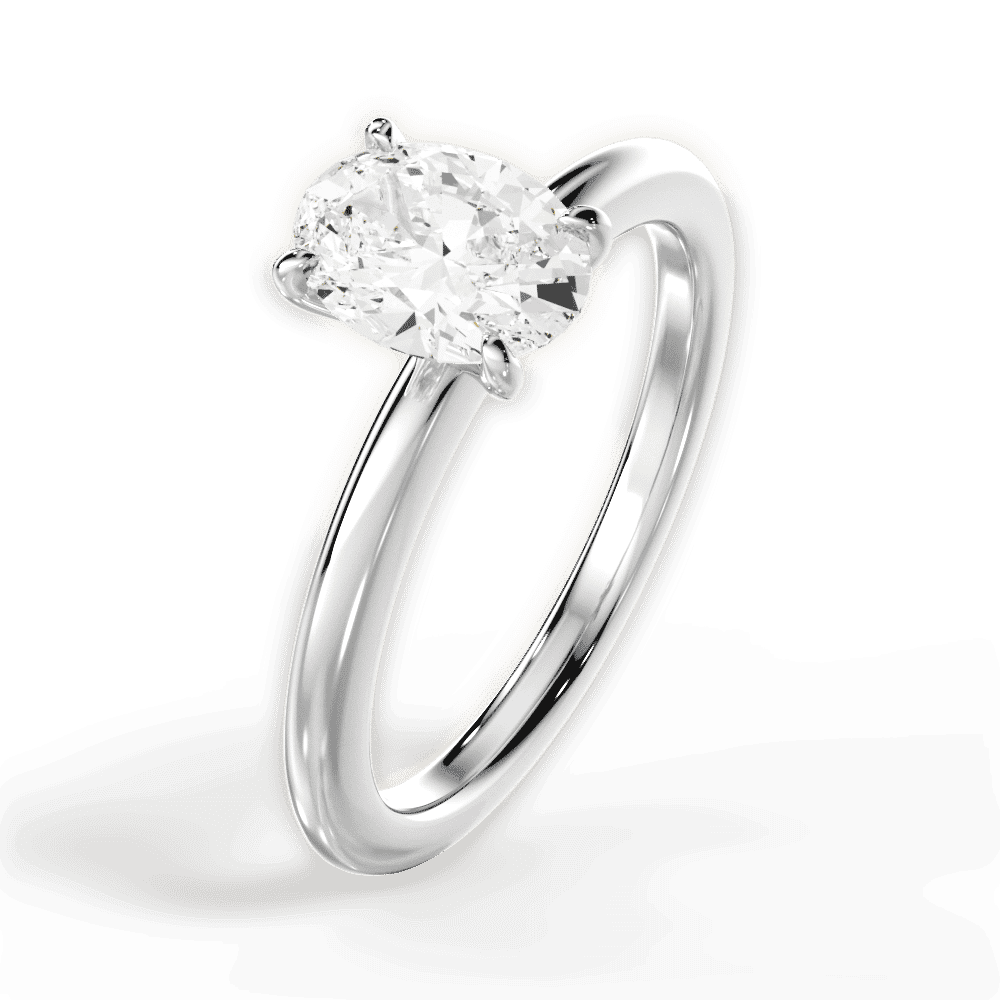 14kt White Gold/18kt White Gold/Platinum/oval/side
