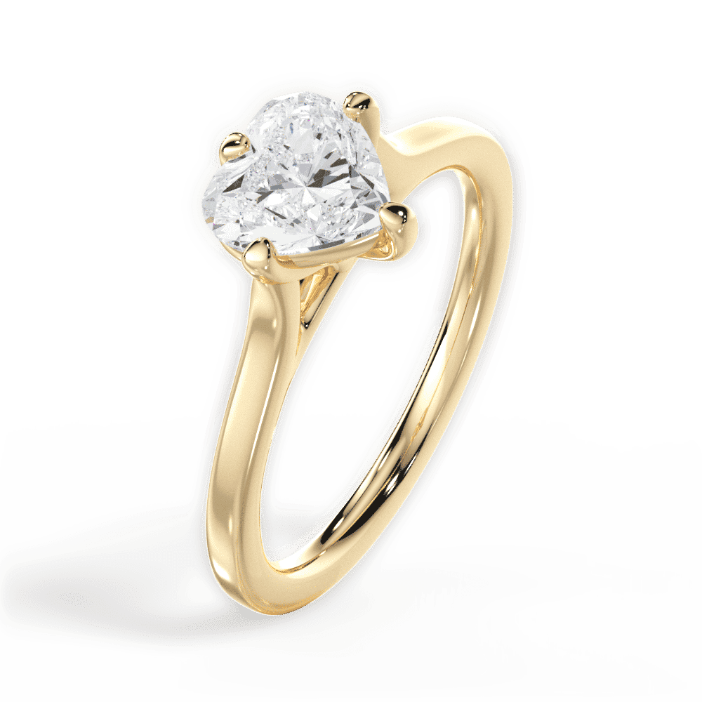 14kt Yellow Gold/18kt Yellow Gold/heart/side