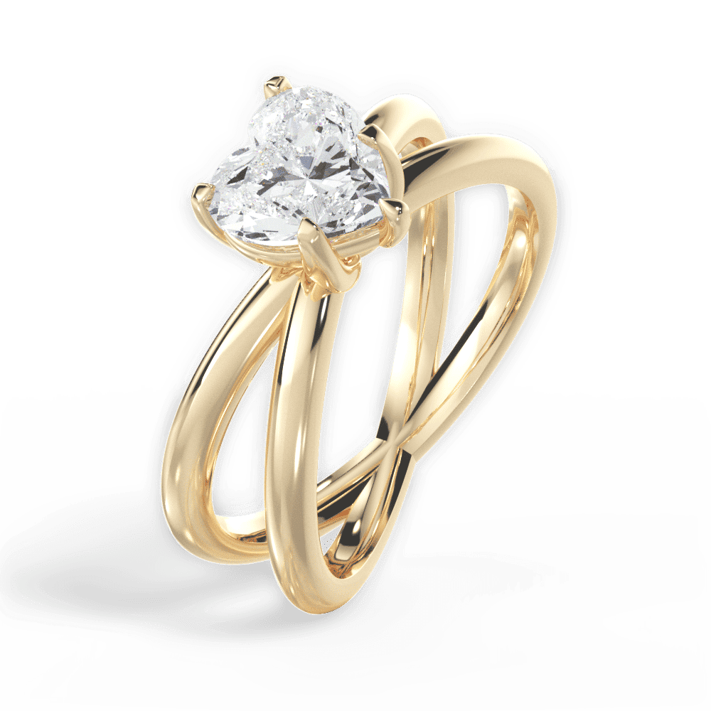 14kt Yellow Gold/18kt Yellow Gold/heart/side