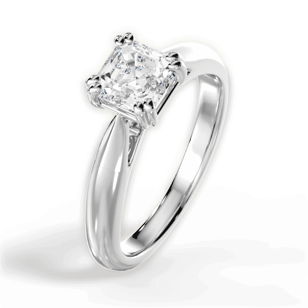 14kt White Gold/18kt White Gold/Platinum/asscher/side