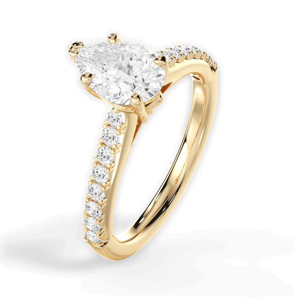 14kt Yellow Gold/18kt Yellow Gold/pear/side