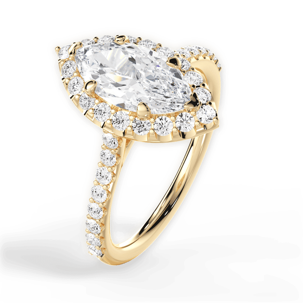 14kt Yellow Gold/18kt Yellow Gold/marquise/side