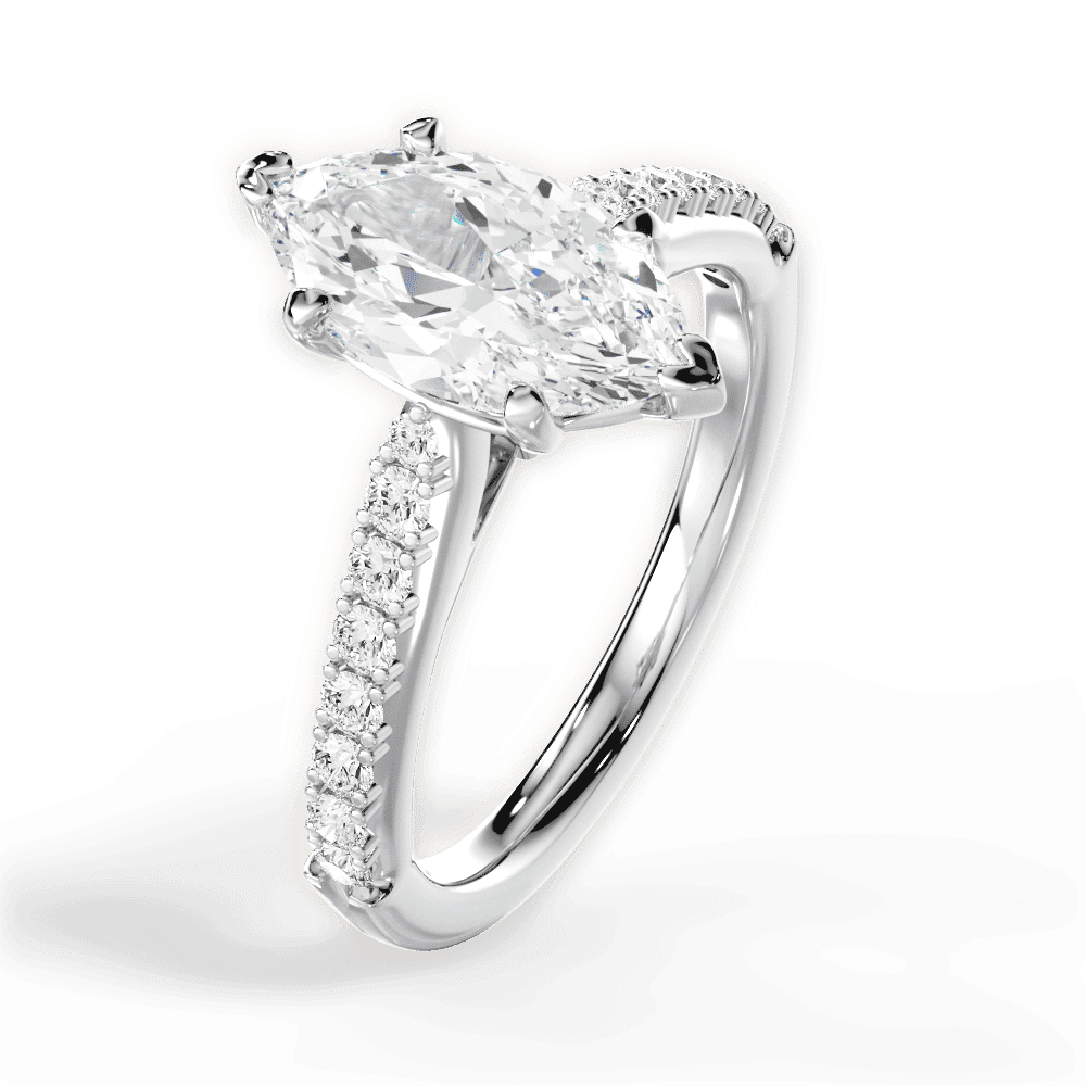 14kt White Gold/18kt White Gold/Platinum/marquise/side