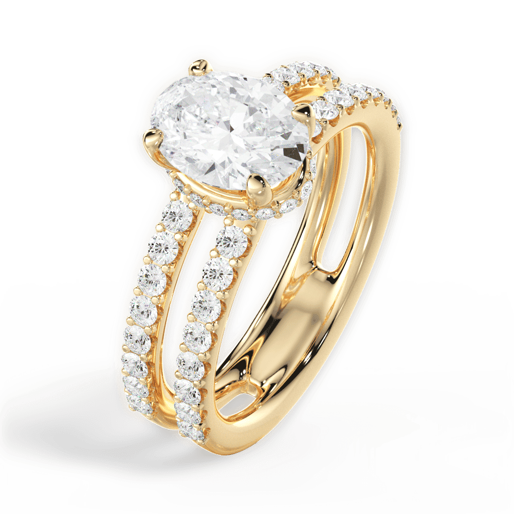 14kt Yellow Gold/18kt Yellow Gold/oval/side
