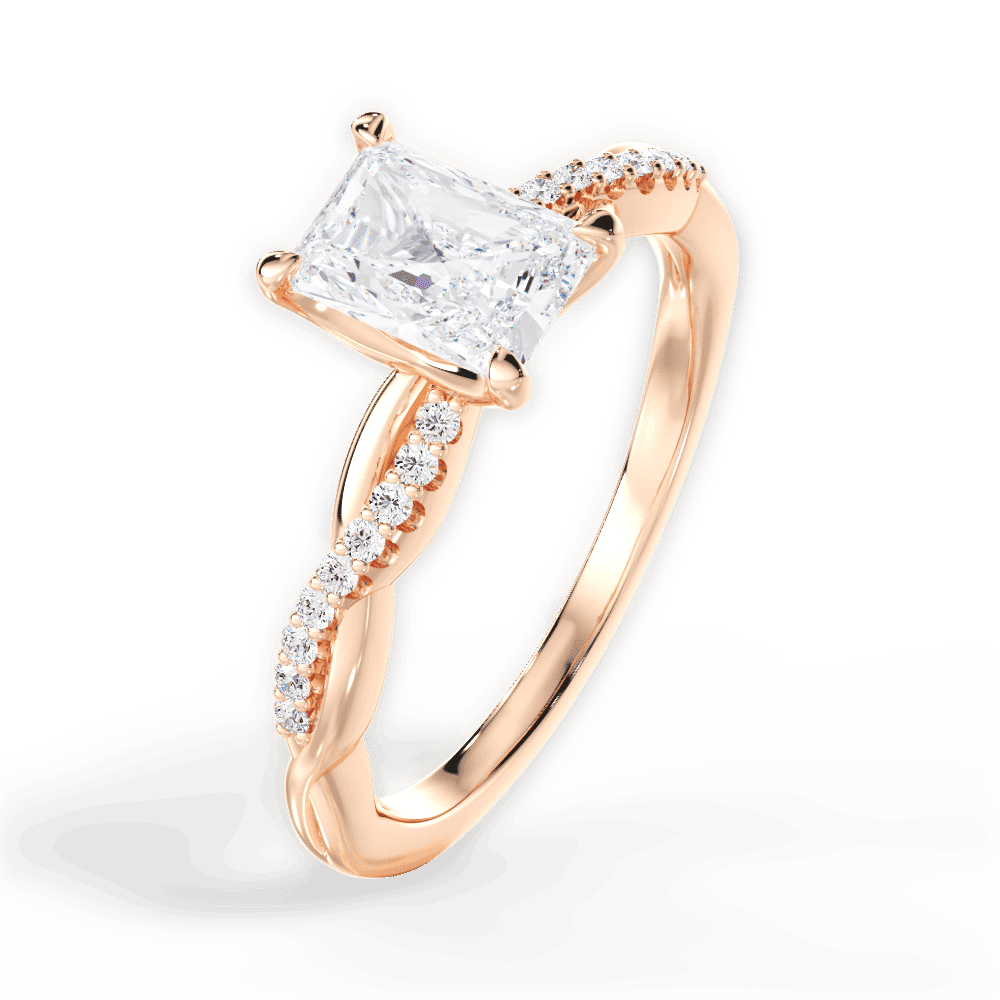 14kt Rose Gold/18kt Rose Gold/radiant/side