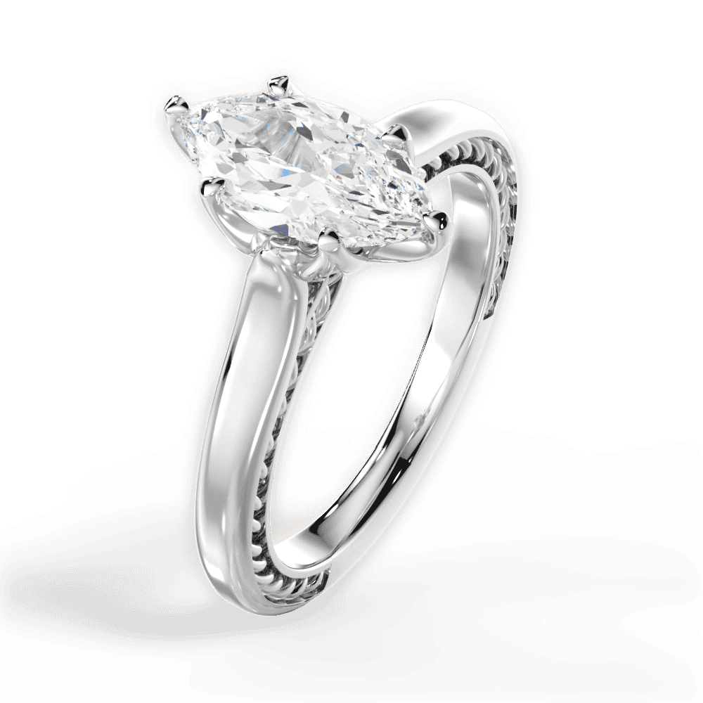14kt White Gold/18kt White Gold/Platinum/marquise/side