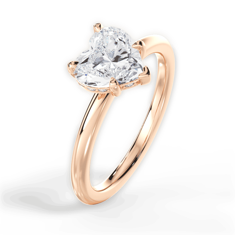 14kt Rose Gold/18kt Rose Gold/heart/side