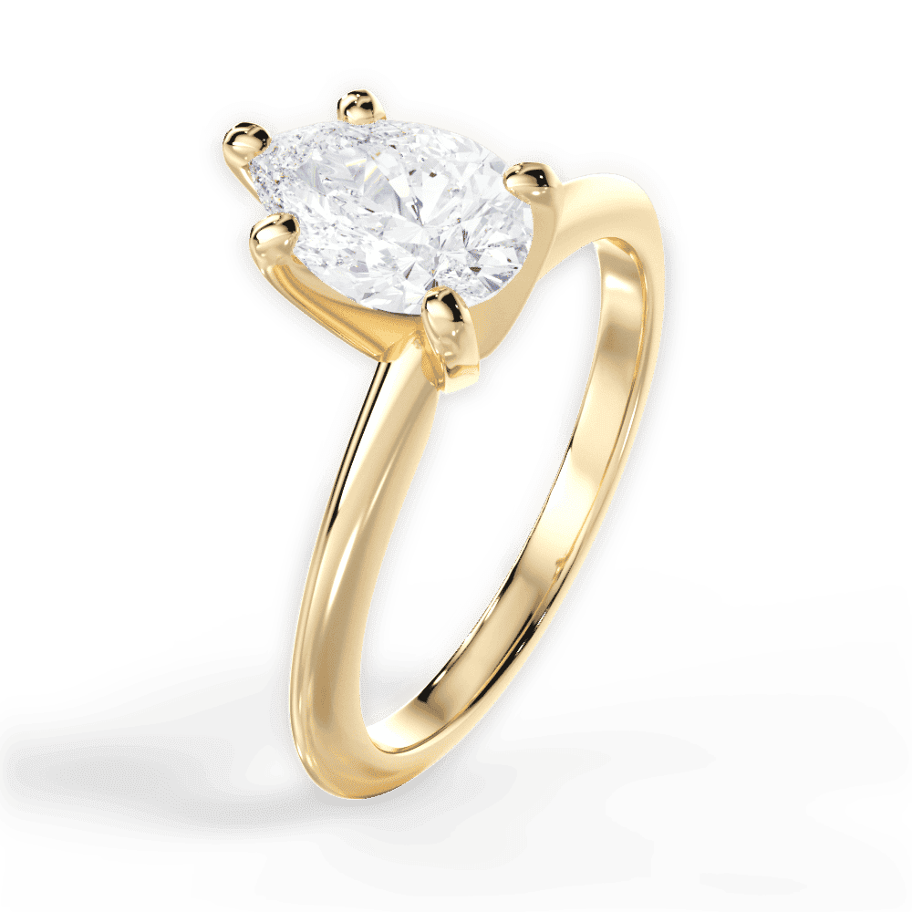 14kt Yellow Gold/18kt Yellow Gold/pear/side
