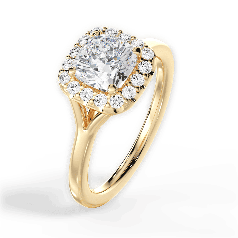 14kt Yellow Gold/18kt Yellow Gold/cushion/side