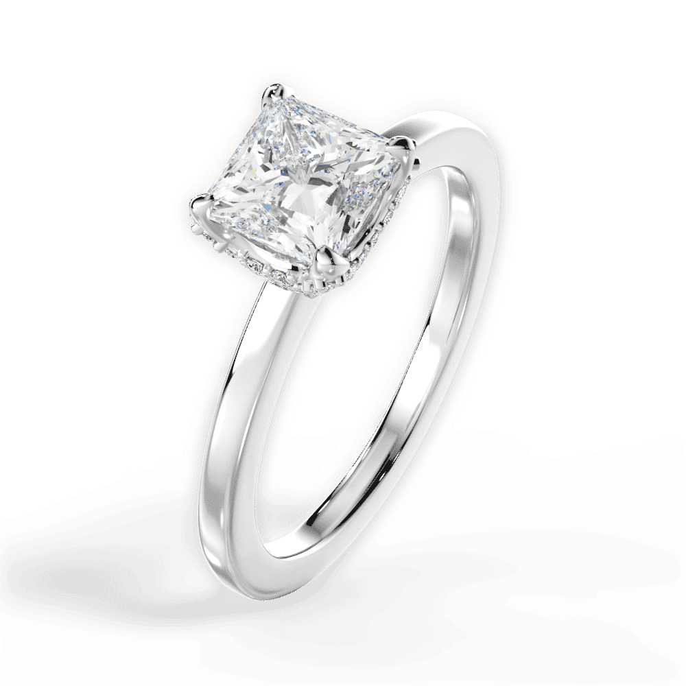 14kt White Gold/18kt White Gold/Platinum/princess/side