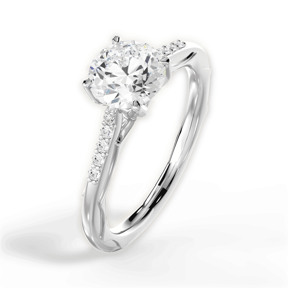 14kt White Gold/18kt White Gold/Platinum/round/side