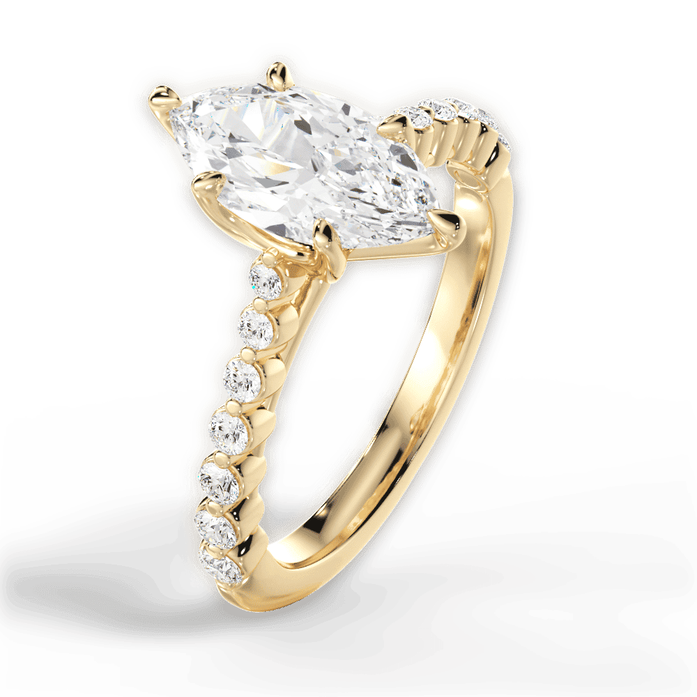 14kt Yellow Gold/18kt Yellow Gold/marquise/side