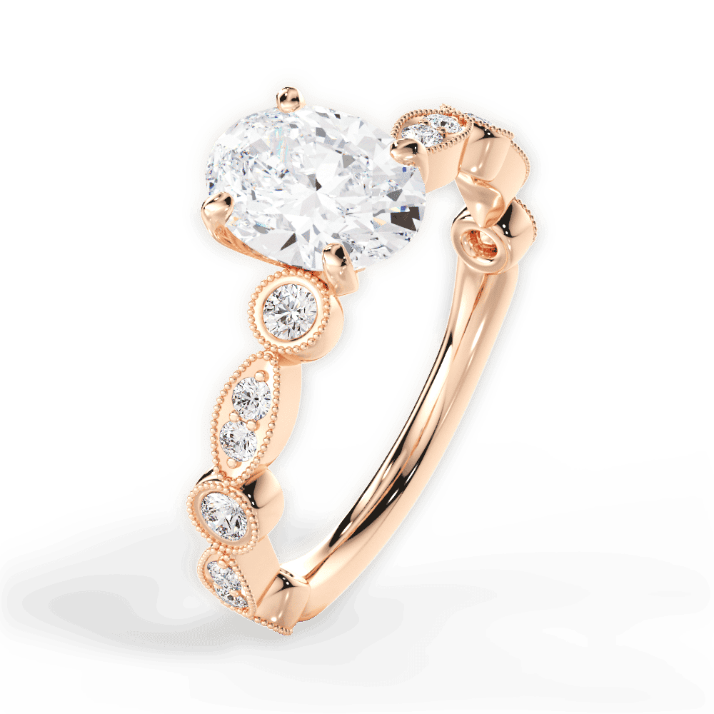 14kt Rose Gold/18kt Rose Gold/oval/side