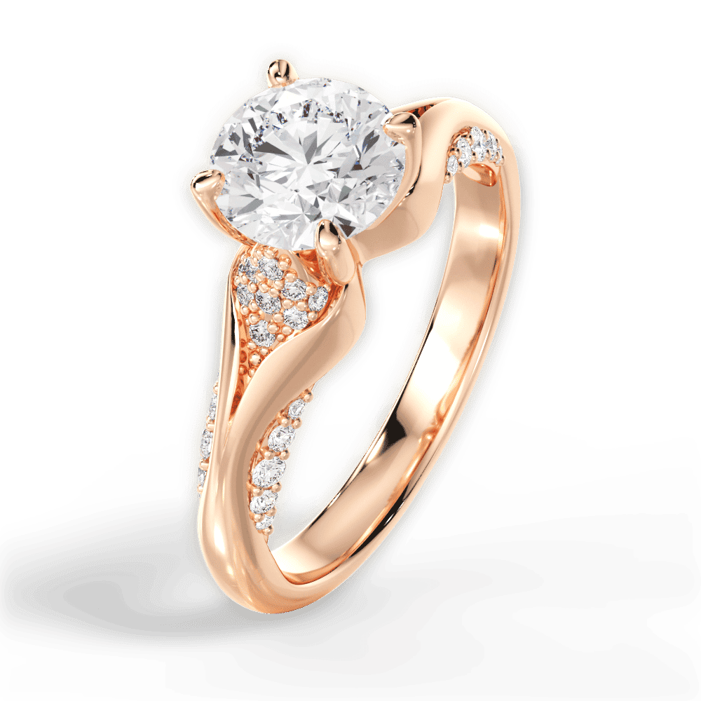 14kt Rose Gold/18kt Rose Gold/round/side