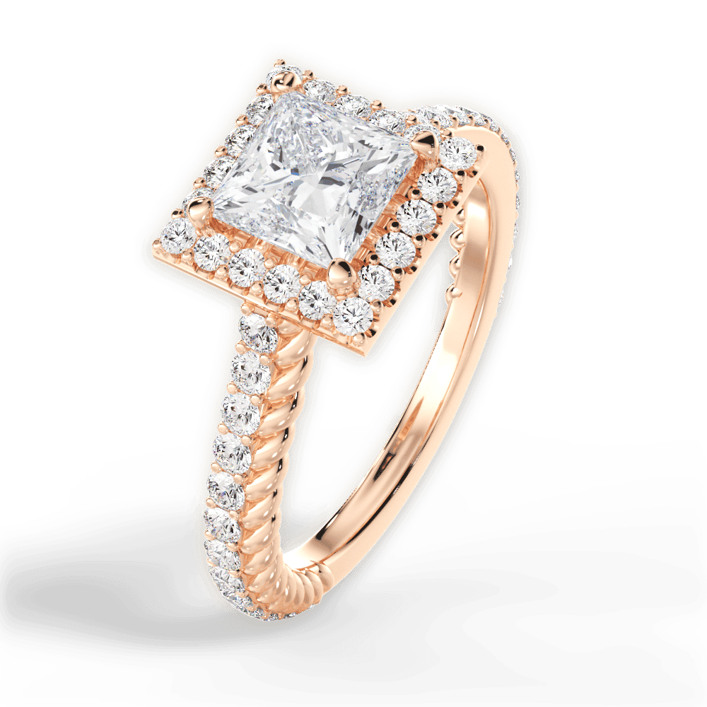 14kt Rose Gold/18kt Rose Gold/princess/side