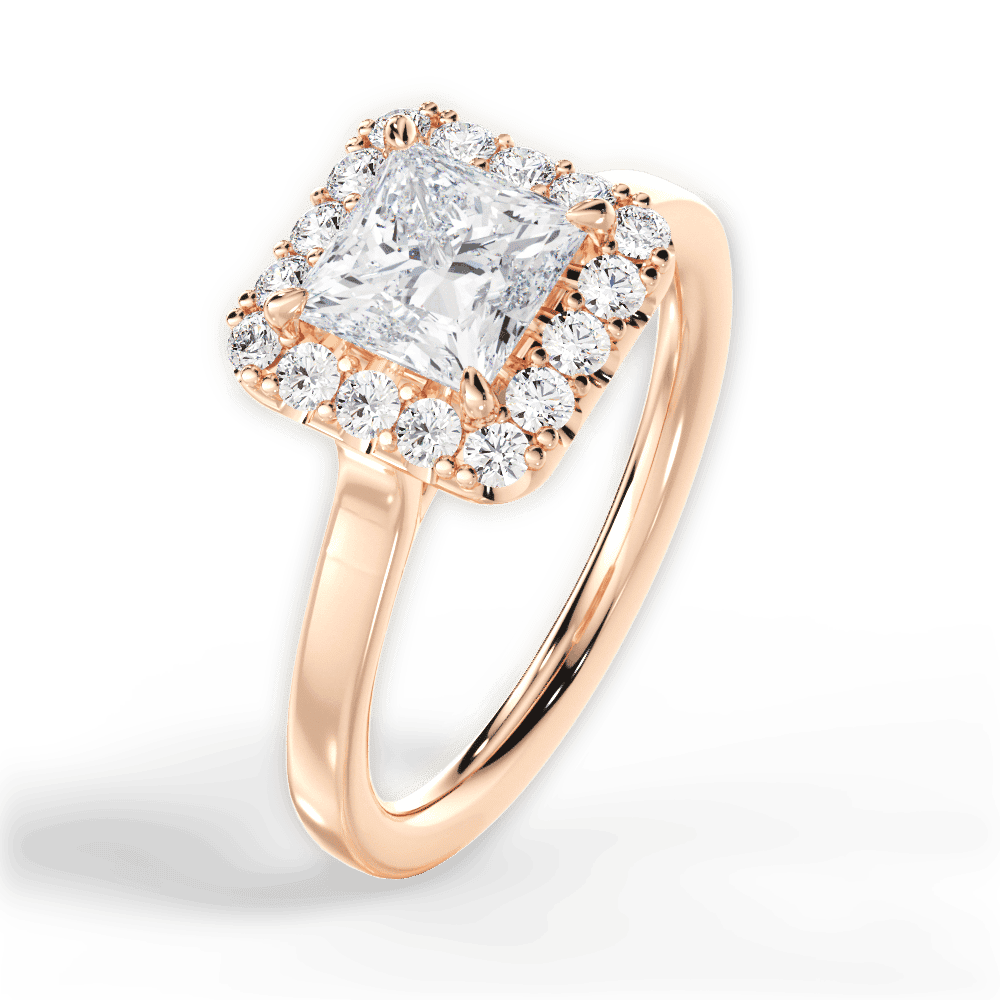 14kt Rose Gold/18kt Rose Gold/princess/side