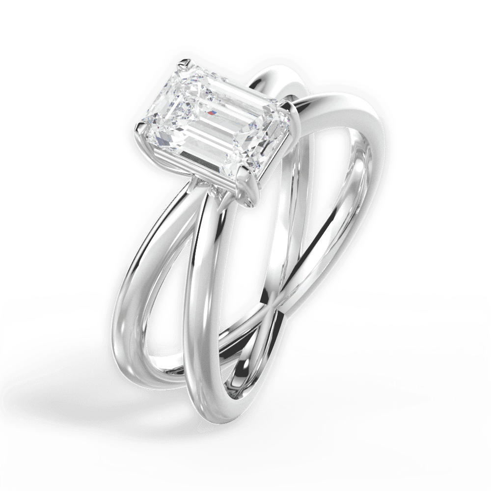 14kt White Gold/18kt White Gold/Platinum/emerald/side