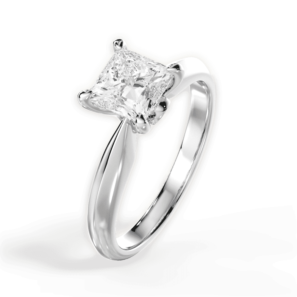 14kt White Gold/18kt White Gold/Platinum/princess/side