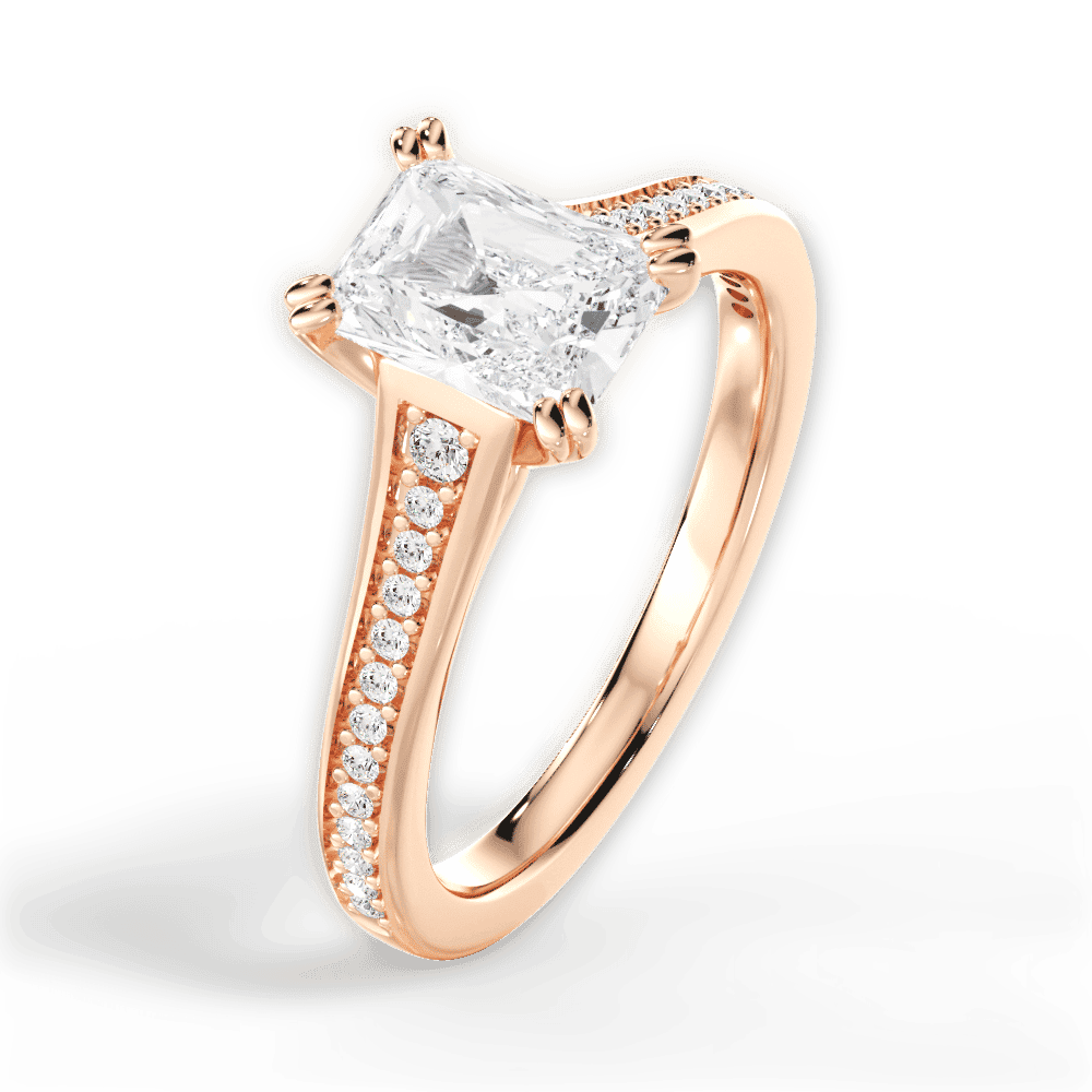 14kt Rose Gold/18kt Rose Gold/radiant/side
