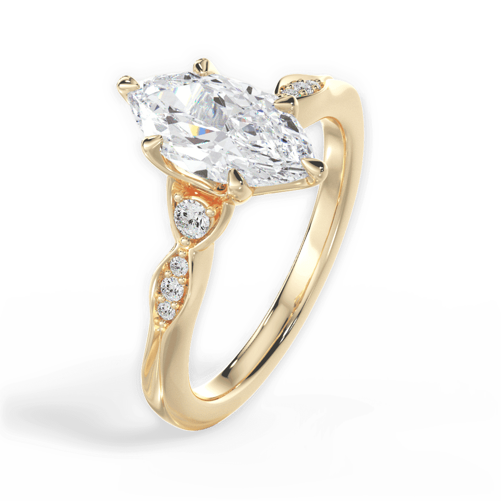 14kt Yellow Gold/18kt Yellow Gold/marquise/side