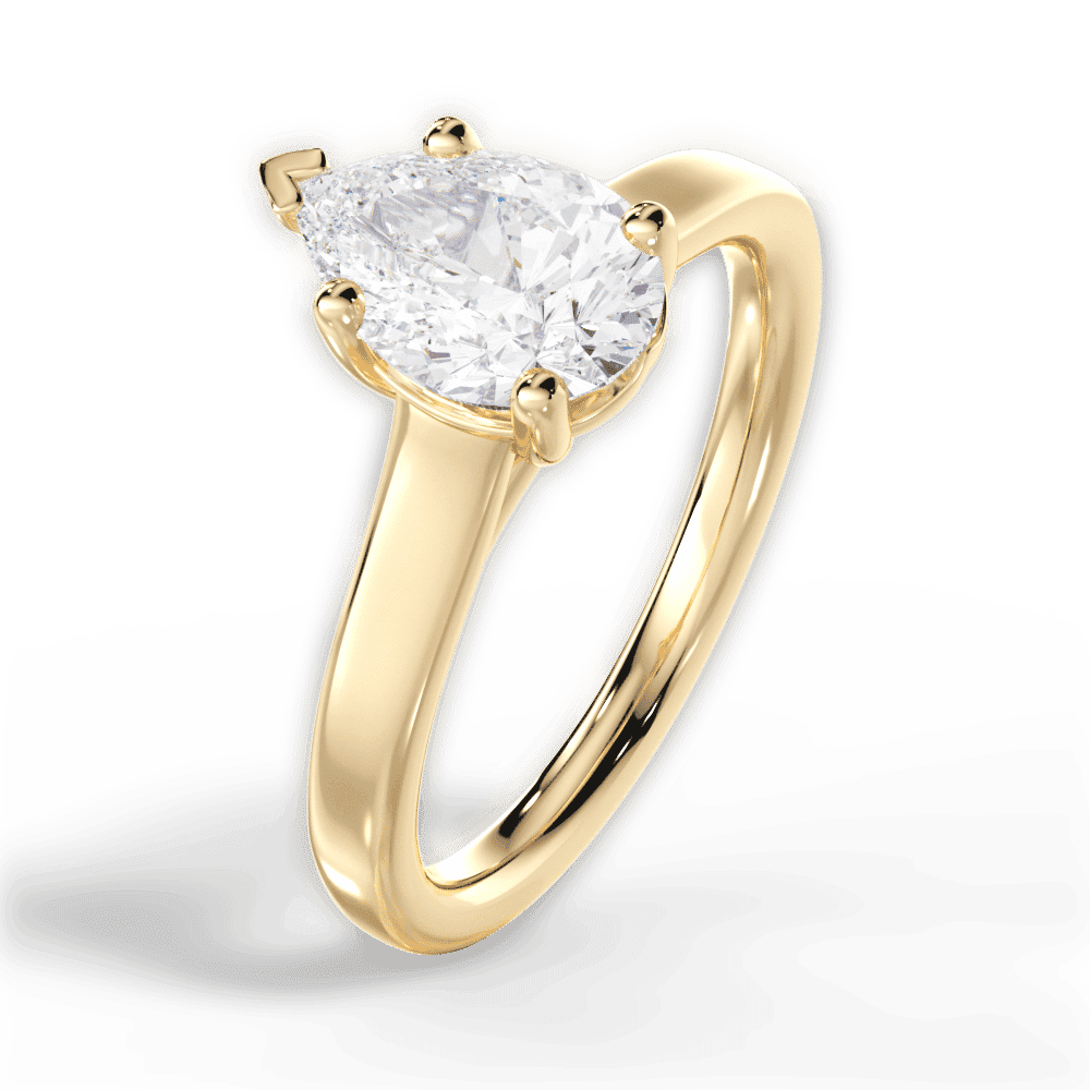 14kt Yellow Gold/18kt Yellow Gold/pear/side