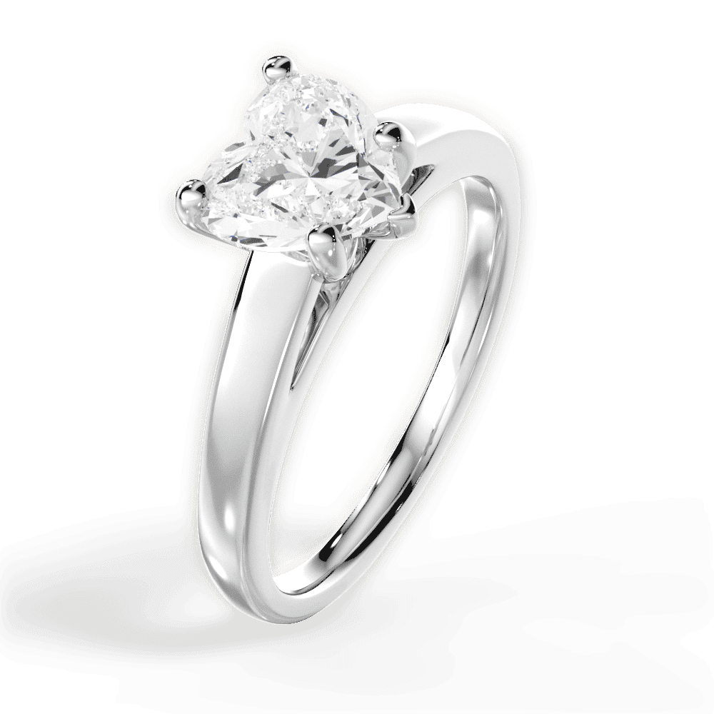 14kt White Gold/18kt White Gold/Platinum/heart/side
