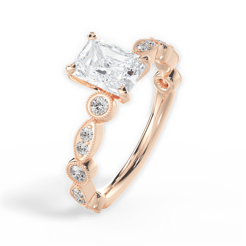 14kt Rose Gold/18kt Rose Gold/radiant/side