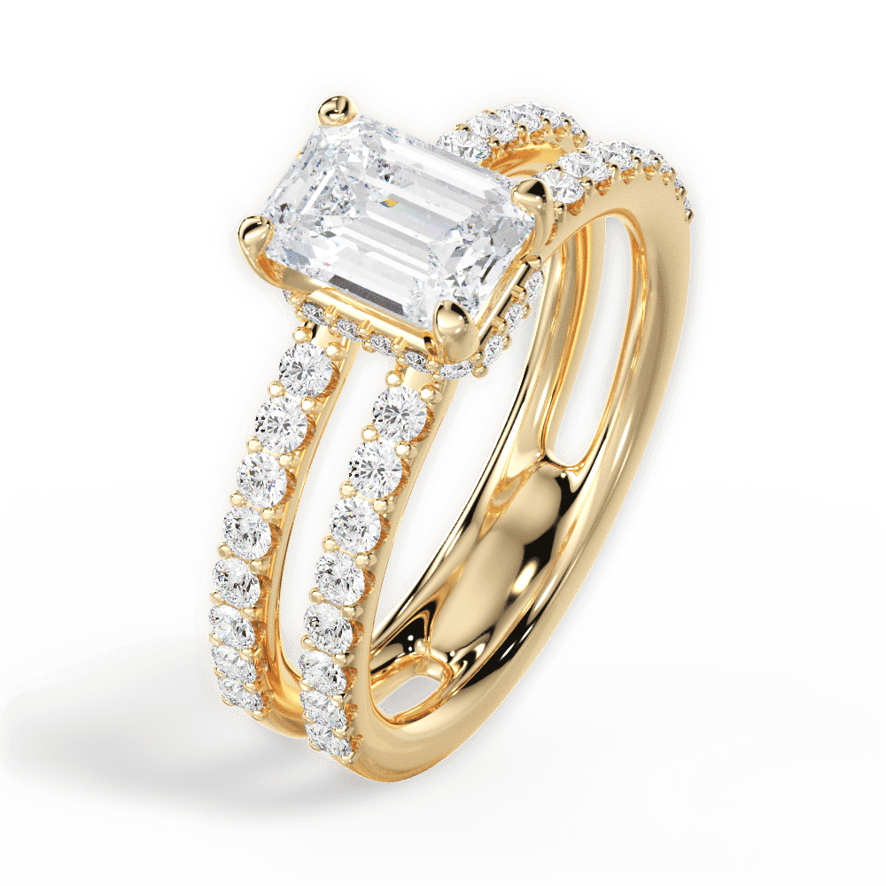 14kt Yellow Gold/18kt Yellow Gold/emerald/side
