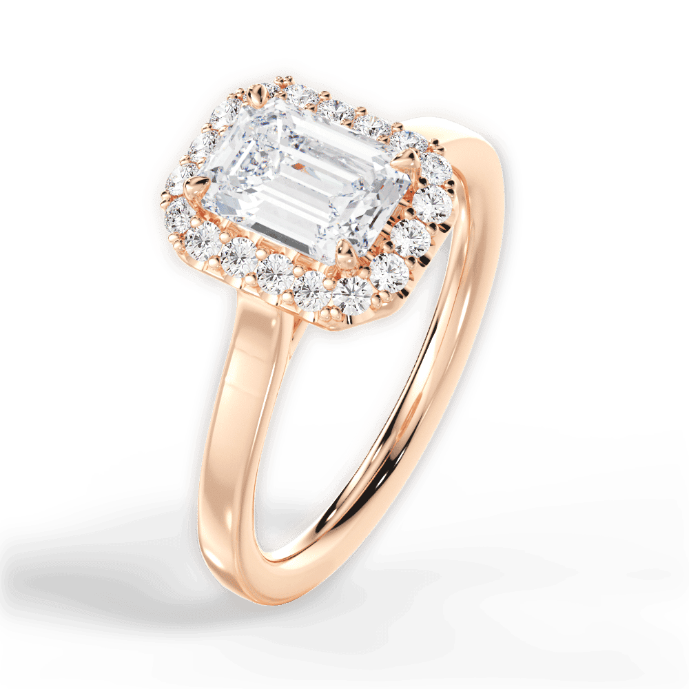 14kt Rose Gold/18kt Rose Gold/emerald/side