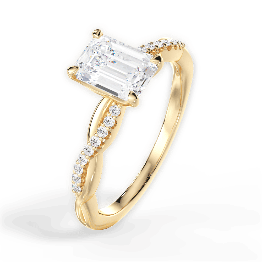 14kt Yellow Gold/18kt Yellow Gold/emerald/side