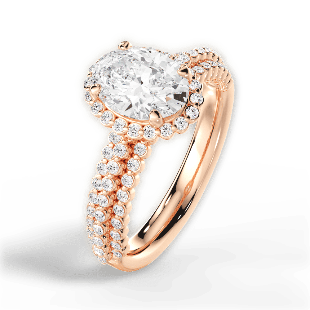 14kt Rose Gold/18kt Rose Gold/oval/side