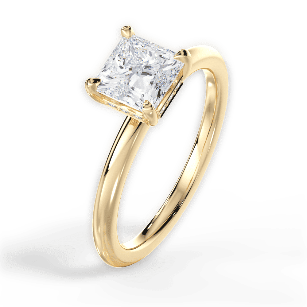 14kt Yellow Gold/18kt Yellow Gold/princess/side