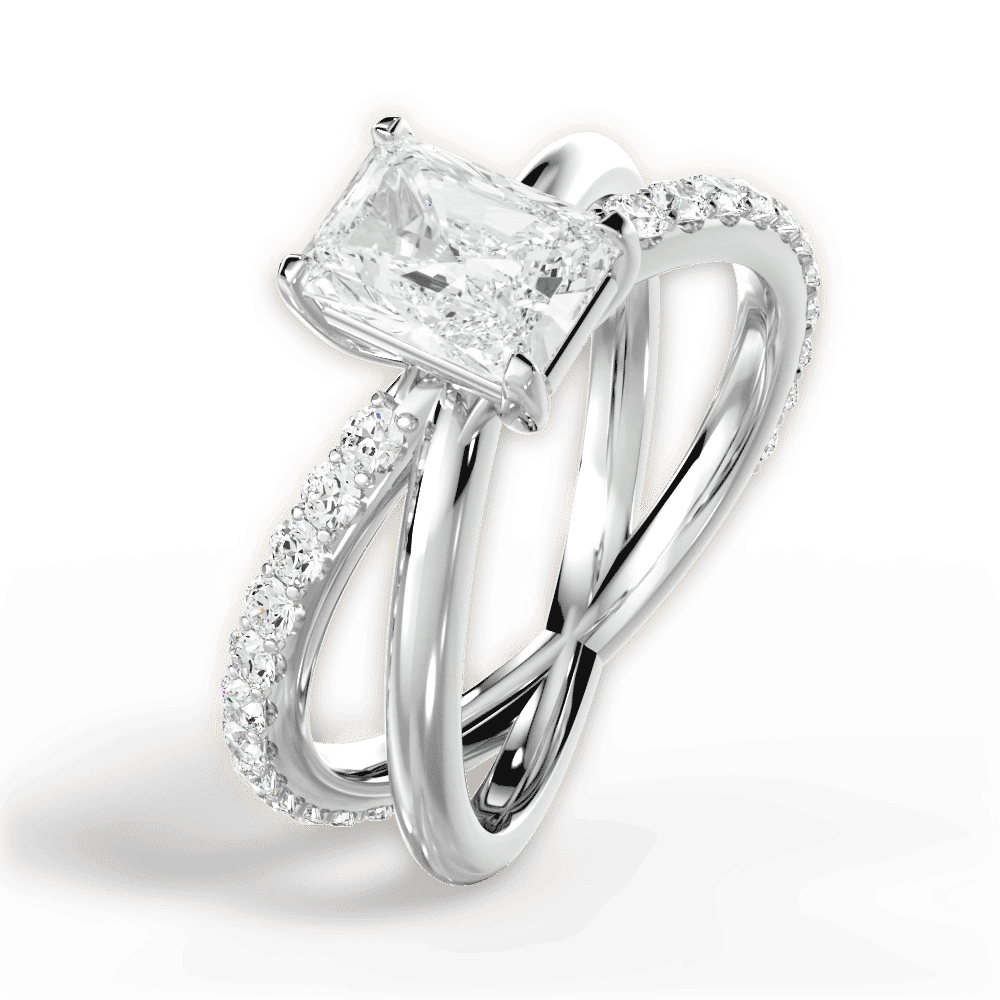 14kt White Gold/18kt White Gold/Platinum/radiant/side