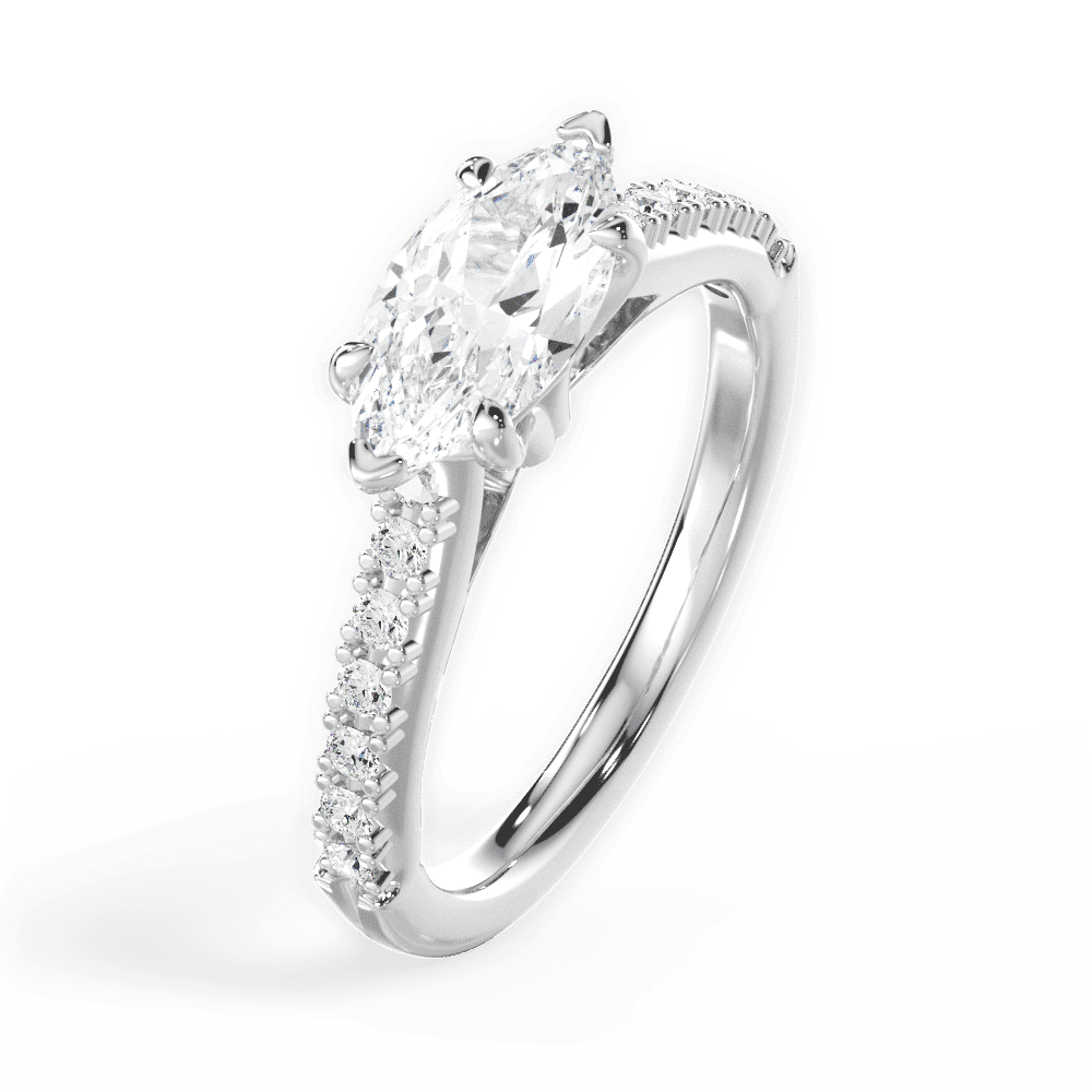 14kt White Gold/18kt White Gold/Platinum/marquise/side