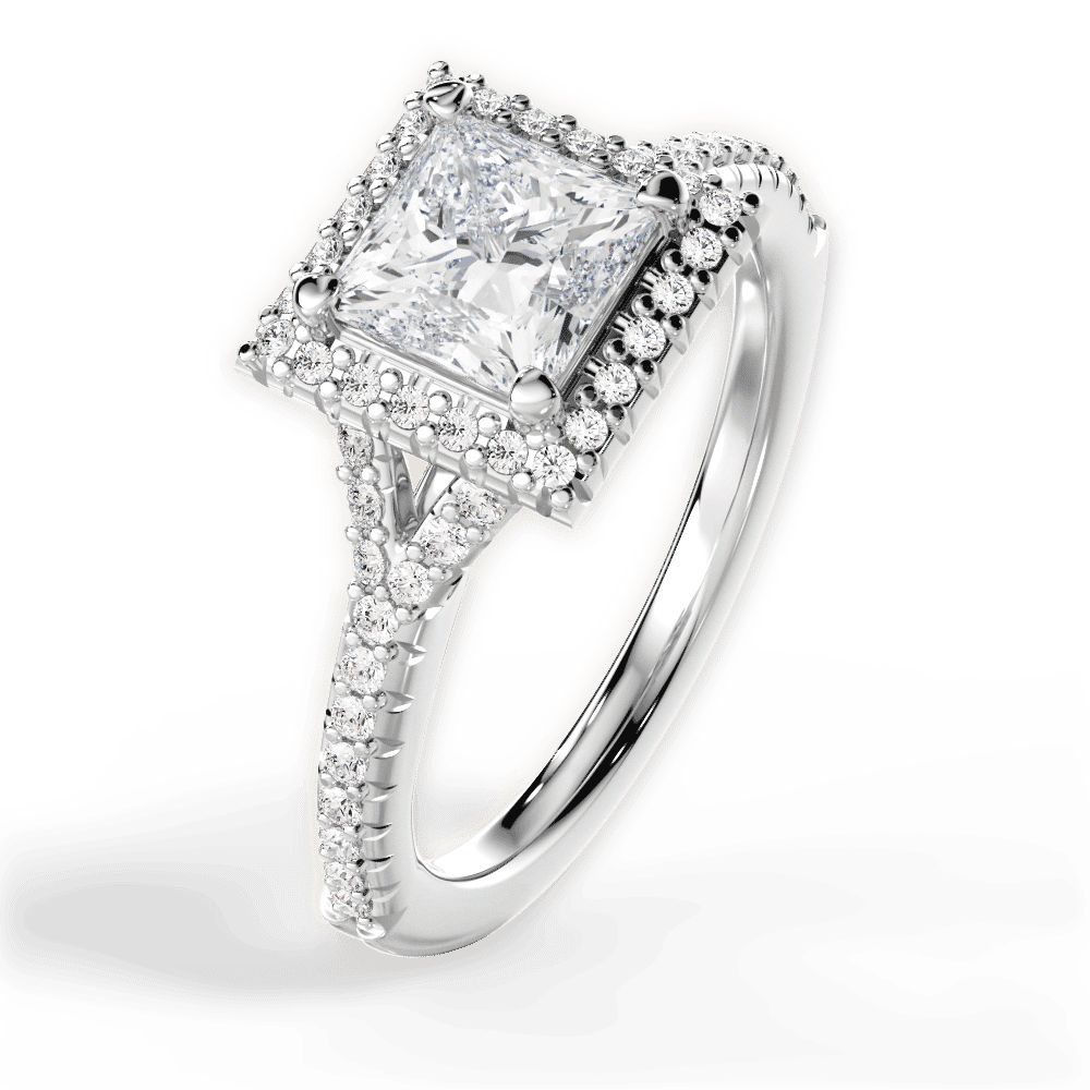14kt White Gold/18kt White Gold/Platinum/princess/side
