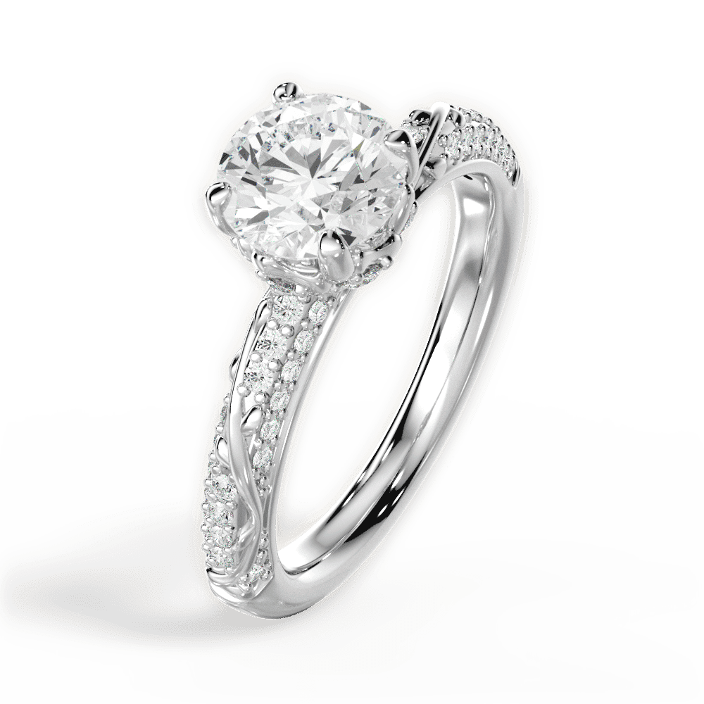 14kt White Gold/18kt White Gold/Platinum/round/side