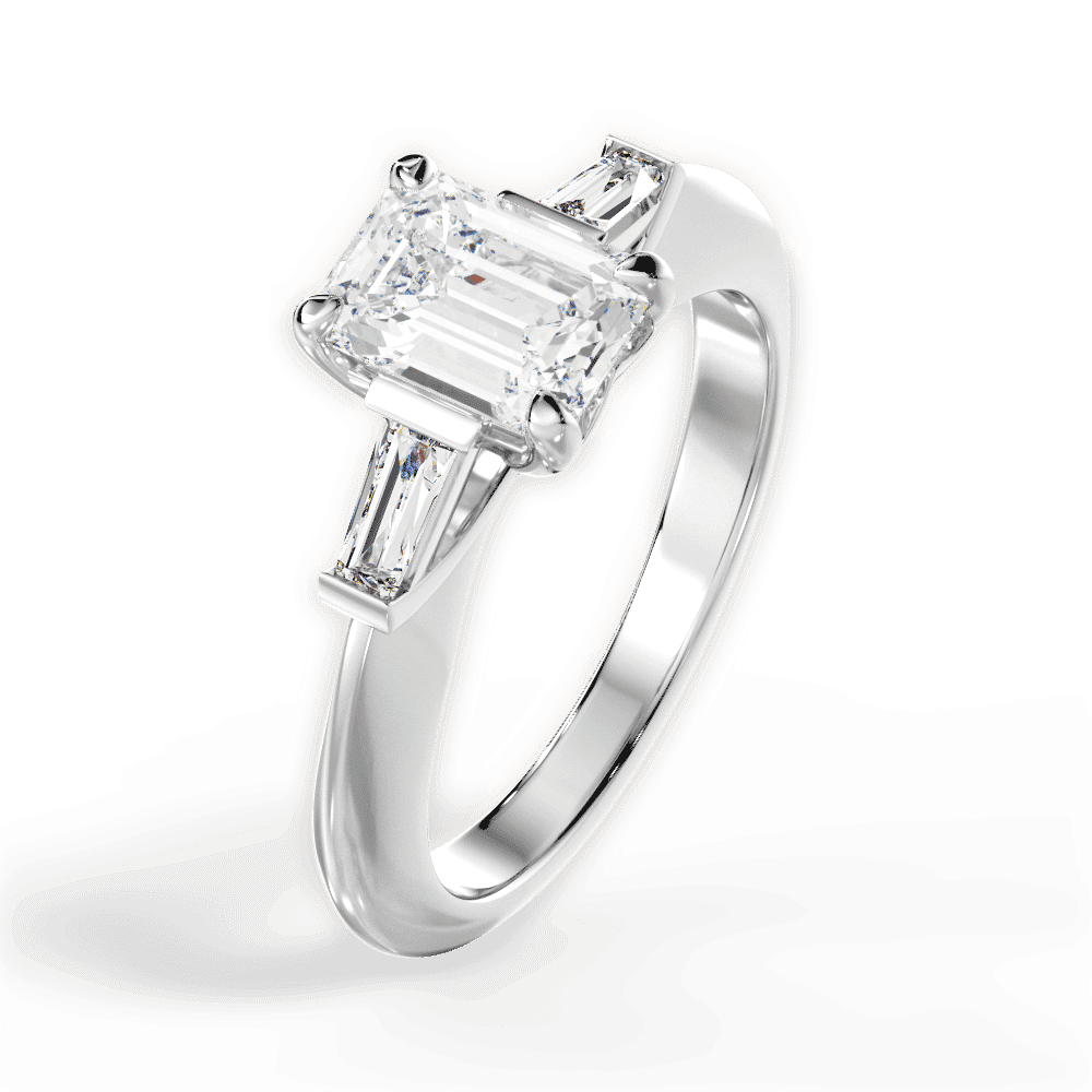 14kt White Gold/18kt White Gold/Platinum/emerald/side