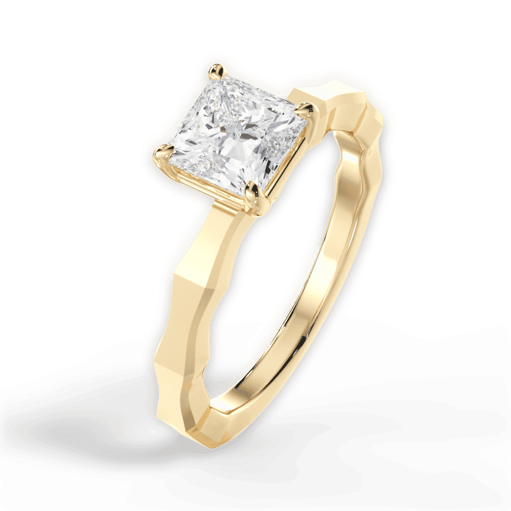 14kt Yellow Gold/18kt Yellow Gold/princess/side
