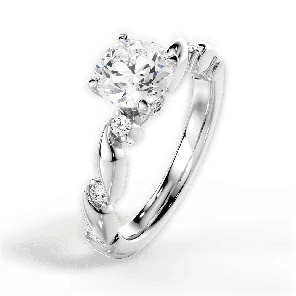 14kt White Gold/18kt White Gold/Platinum/round/side