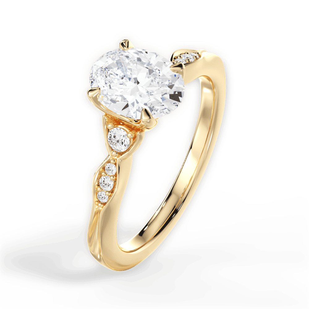 14kt Yellow Gold/18kt Yellow Gold/oval/side