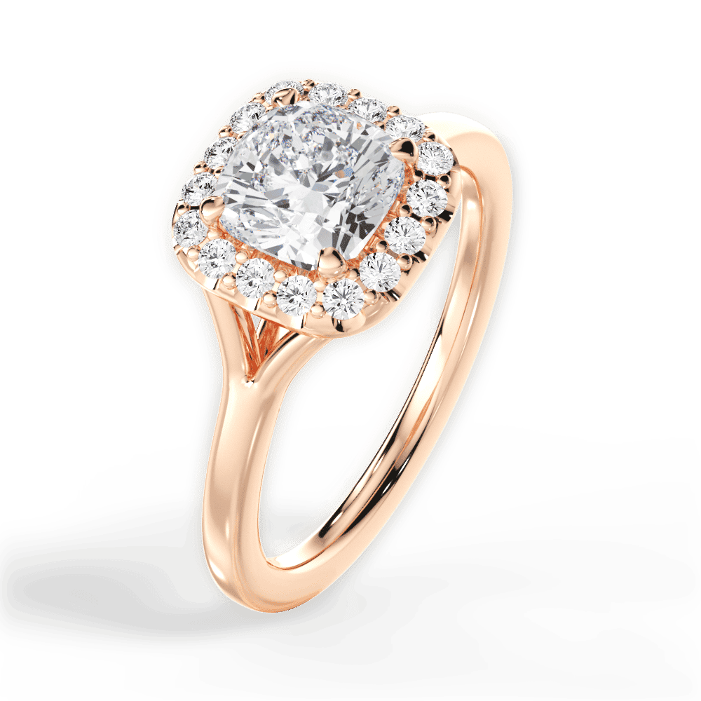 14kt Rose Gold/18kt Rose Gold/cushion/side