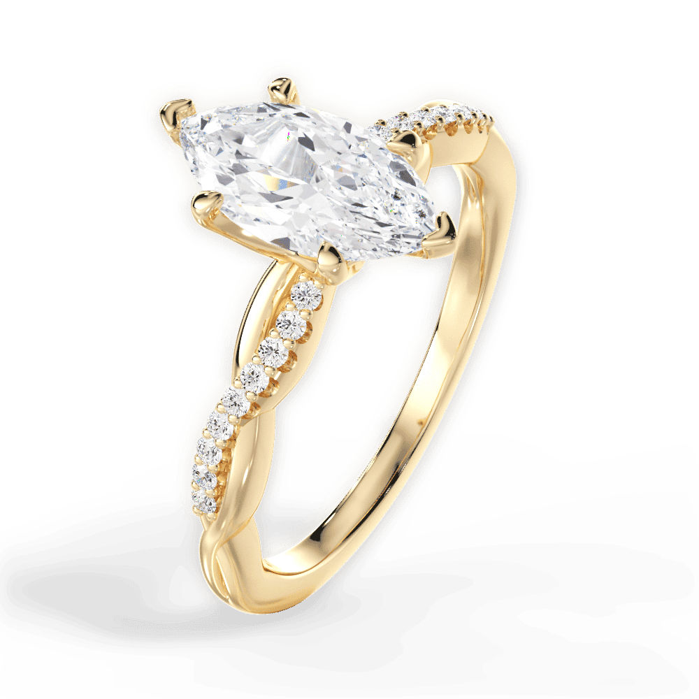 14kt Yellow Gold/18kt Yellow Gold/marquise/side